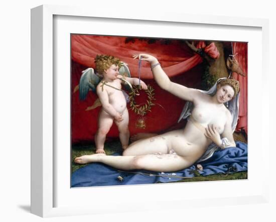 Venus and Cupid-Lorenzo Lotto-Framed Giclee Print