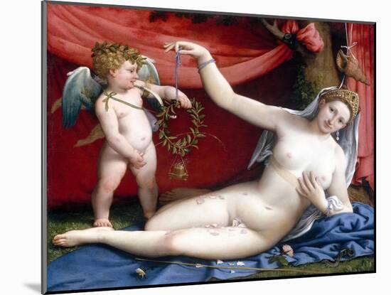 Venus and Cupid-Lorenzo Lotto-Mounted Giclee Print