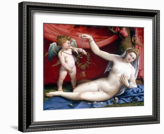 Venus and Cupid-Lorenzo Lotto-Framed Giclee Print