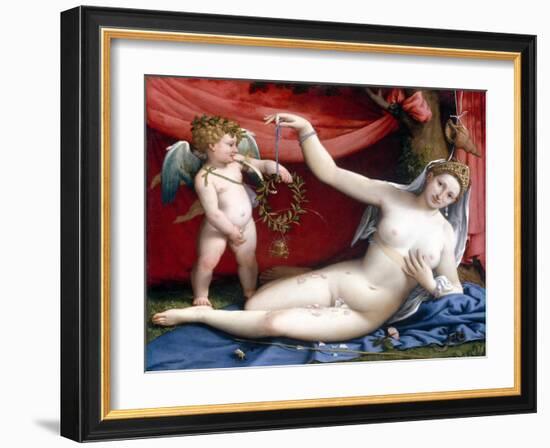 Venus and Cupid-Lorenzo Lotto-Framed Giclee Print