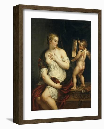 Venus and Cupido. Ca. 1606-11-Peter Paul Rubens-Framed Giclee Print