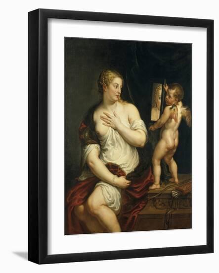 Venus and Cupido. Ca. 1606-11-Peter Paul Rubens-Framed Giclee Print