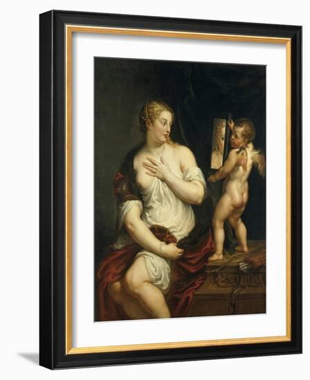 Venus and Cupido. Ca. 1606-11-Peter Paul Rubens-Framed Giclee Print