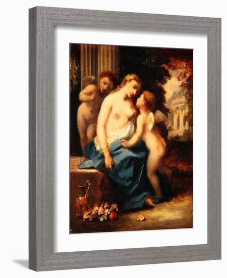 Venus and Cupids, C.1850-Narcisse Virgile Diaz de la Pena-Framed Giclee Print