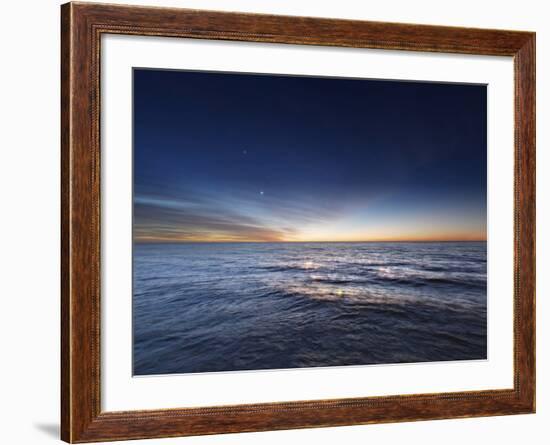 Venus and Jupiter in Conjunction before Sunrise over Rio De La Plata, Argentina-Stocktrek Images-Framed Photographic Print