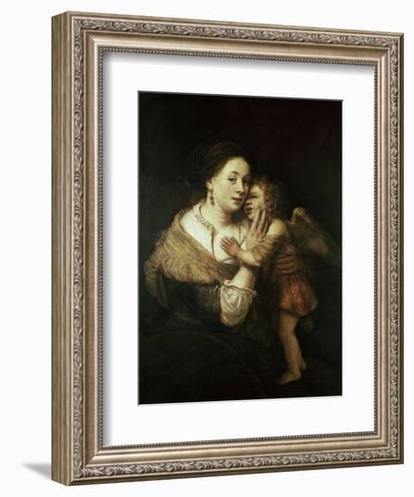 Venus and Love. 17th Century. Paris, Musée Du Louvre-Rembrandt van Rijn-Framed Giclee Print