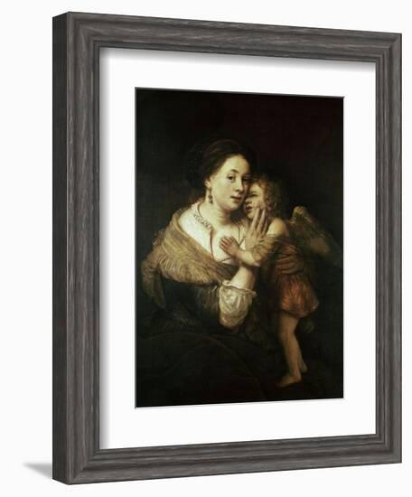 Venus and Love. 17th Century. Paris, Musée Du Louvre-Rembrandt van Rijn-Framed Giclee Print