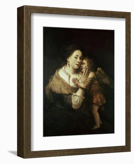 Venus and Love. 17th Century. Paris, Musée Du Louvre-Rembrandt van Rijn-Framed Giclee Print