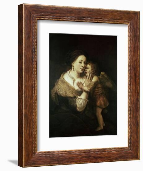 Venus and Love. 17th Century. Paris, Musée Du Louvre-Rembrandt van Rijn-Framed Giclee Print