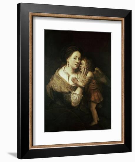 Venus and Love. 17th Century. Paris, Musée Du Louvre-Rembrandt van Rijn-Framed Giclee Print