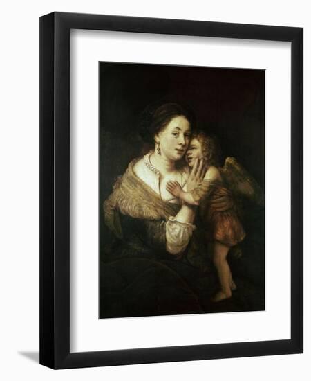 Venus and Love. 17th Century. Paris, Musée Du Louvre-Rembrandt van Rijn-Framed Giclee Print