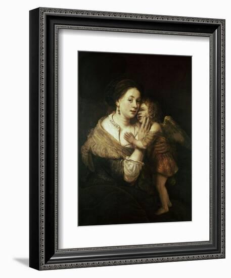 Venus and Love. 17th Century. Paris, Musée Du Louvre-Rembrandt van Rijn-Framed Giclee Print