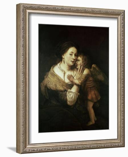 Venus and Love. 17th Century. Paris, Musée Du Louvre-Rembrandt van Rijn-Framed Giclee Print