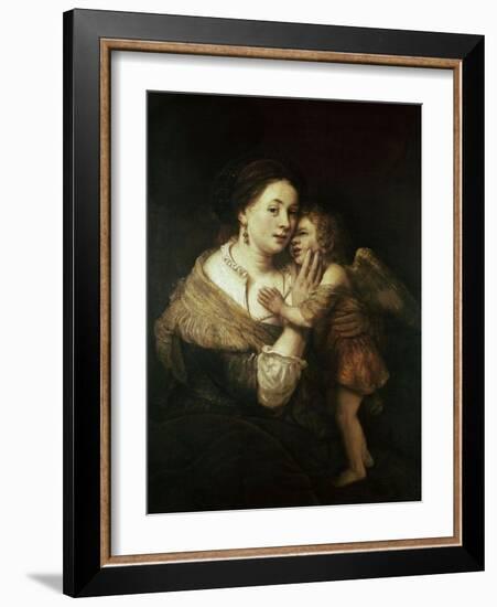 Venus and Love. 17th Century. Paris, Musée Du Louvre-Rembrandt van Rijn-Framed Giclee Print