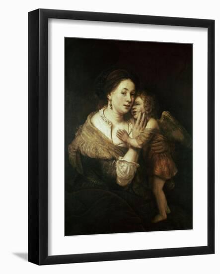 Venus and Love. 17th Century. Paris, Musée Du Louvre-Rembrandt van Rijn-Framed Giclee Print