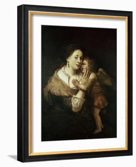 Venus and Love. 17th Century. Paris, Musée Du Louvre-Rembrandt van Rijn-Framed Giclee Print