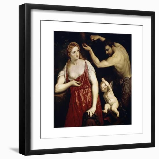 Venus and Mars with Cupid, 1550S-Paris Bordone-Framed Giclee Print