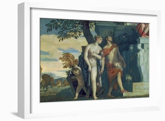 Venus and Mercury Presenting Her Son Anteros to Jupiter-Paolo Veronese-Framed Giclee Print