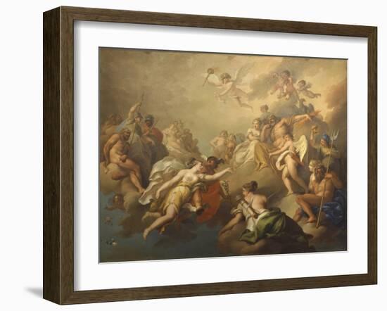 Venus and Psyche Among the Olympian Gods-Pier Antonio Novelli-Framed Art Print