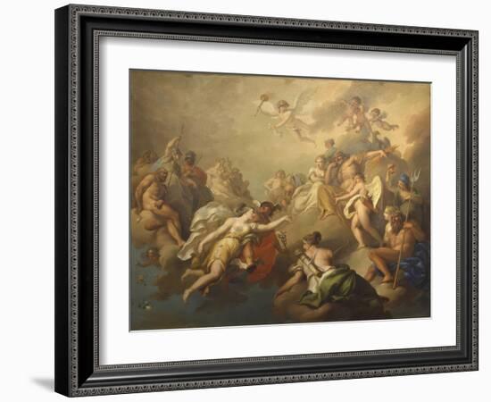 Venus and Psyche Among the Olympian Gods-Pier Antonio Novelli-Framed Art Print