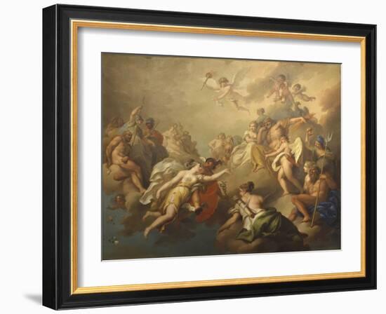 Venus and Psyche Among the Olympian Gods-Pier Antonio Novelli-Framed Art Print