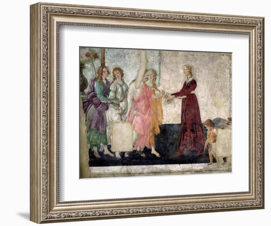 Venus and the Graces Offering Gifts to a Young Girl, 1486-Sandro Botticelli-Framed Giclee Print
