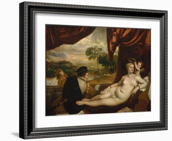 Venus and the Lute Player, c.1565-70-Titian-Framed Giclee Print