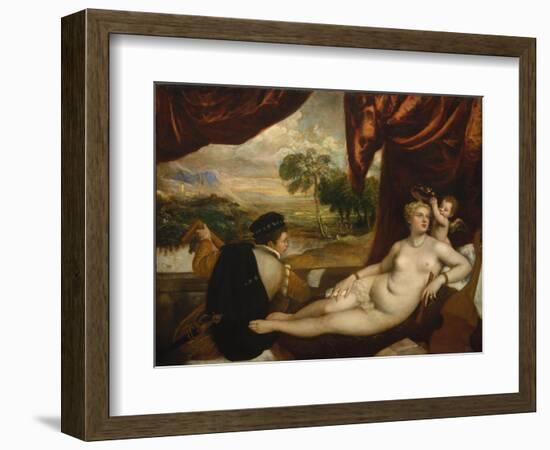 Venus and the Lute Player, c.1565-70-Titian-Framed Giclee Print