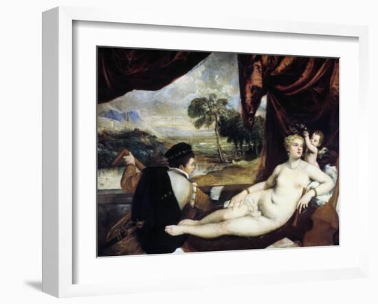 Venus and the Lute Player, C1565-1570-Titian (Tiziano Vecelli)-Framed Giclee Print