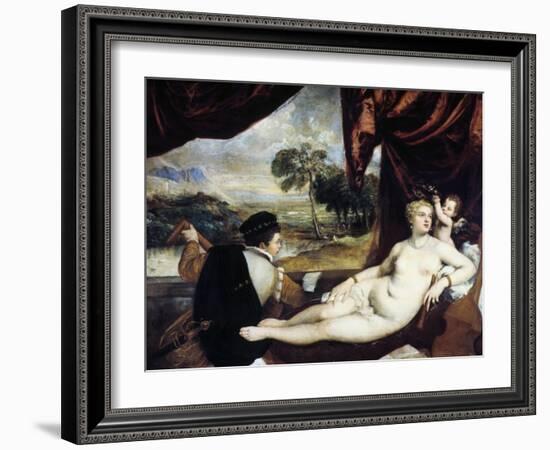 Venus and the Lute Player, C1565-1570-Titian (Tiziano Vecelli)-Framed Giclee Print