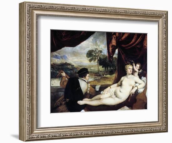 Venus and the Lute Player, C1565-1570-Titian (Tiziano Vecelli)-Framed Giclee Print