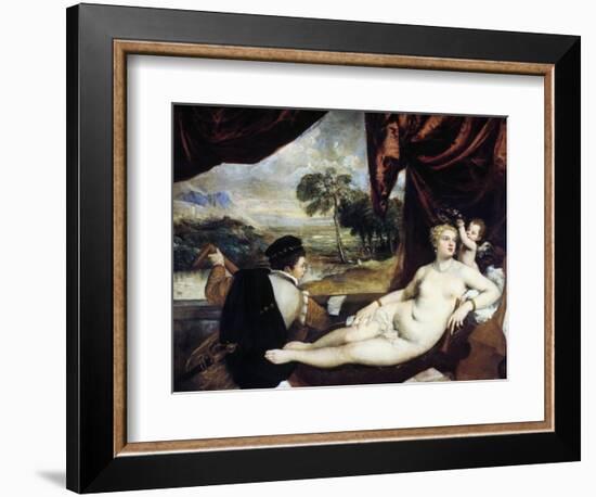 Venus and the Lute Player, C1565-1570-Titian (Tiziano Vecelli)-Framed Giclee Print