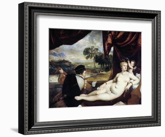 Venus and the Lute Player, C1565-1570-Titian (Tiziano Vecelli)-Framed Giclee Print