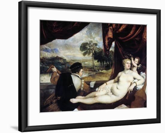 Venus and the Lute Player, C1565-1570-Titian (Tiziano Vecelli)-Framed Giclee Print