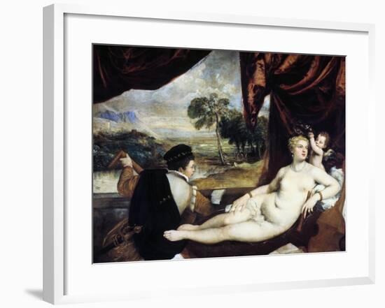 Venus and the Lute Player, C1565-1570-Titian (Tiziano Vecelli)-Framed Giclee Print