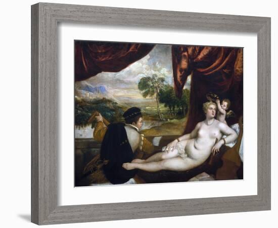 Venus and the Lute Player-Titian (Tiziano Vecelli)-Framed Giclee Print