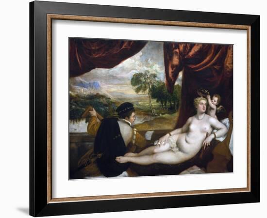 Venus and the Lute Player-Titian (Tiziano Vecelli)-Framed Giclee Print