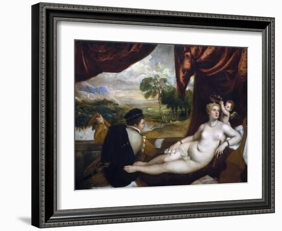 Venus and the Lute Player-Titian (Tiziano Vecelli)-Framed Giclee Print