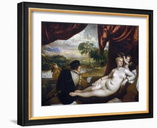 Venus and the Lute Player-Titian (Tiziano Vecelli)-Framed Giclee Print