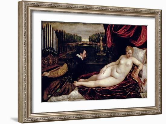 Venus and the Organist, c.1540-50-Titian (Tiziano Vecelli)-Framed Giclee Print