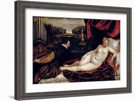 Venus and the Organist, c.1540-50-Titian (Tiziano Vecelli)-Framed Giclee Print