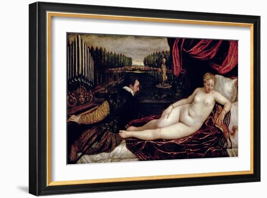 Venus and the Organist, c.1540-50-Titian (Tiziano Vecelli)-Framed Giclee Print