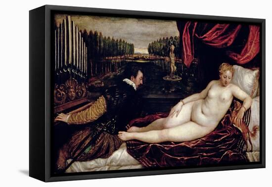 Venus and the Organist, c.1540-50-Titian (Tiziano Vecelli)-Framed Premier Image Canvas