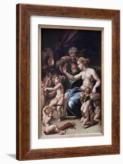 Venus and Vulcan (Oil on Canvas)-Giulio Romano-Framed Giclee Print