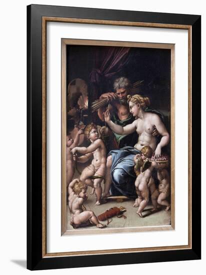 Venus and Vulcan (Oil on Canvas)-Giulio Romano-Framed Giclee Print