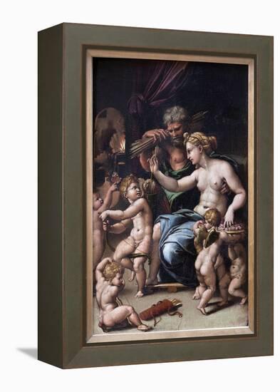 Venus and Vulcan (Oil on Canvas)-Giulio Romano-Framed Premier Image Canvas