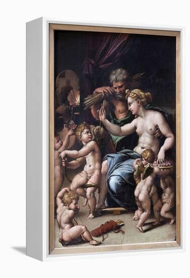 Venus and Vulcan (Oil on Canvas)-Giulio Romano-Framed Premier Image Canvas