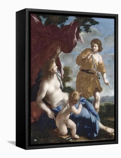 Vénus avec Adonis partant à la chasse-Giovanni Francesco Romanelli-Framed Premier Image Canvas