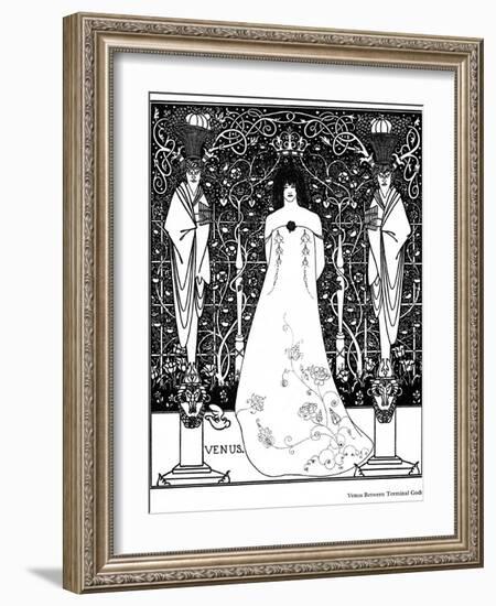 Venus Between Terminal Gods-Aubrey Beardsley-Framed Photographic Print