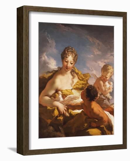 Venus, Cupid and a Faun-Giovanni Antonio Pellegrini-Framed Giclee Print